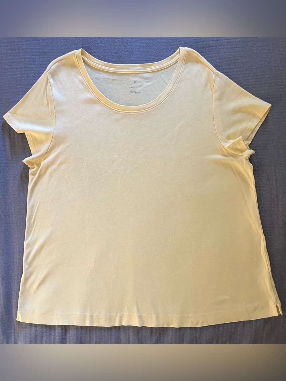 J. Jill 100% pima cotton banana yellow tee top shirt GUC XL